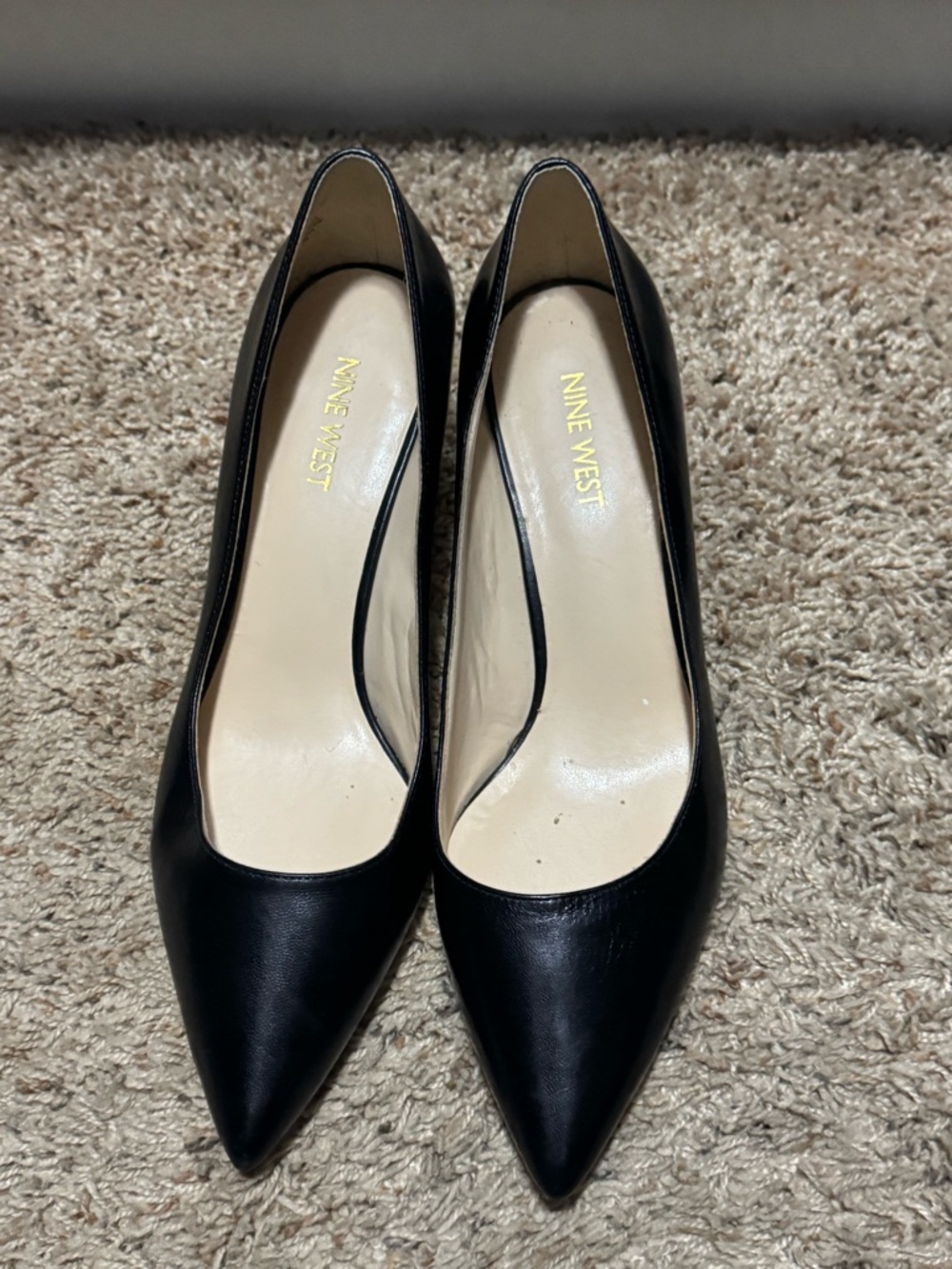 Nine West Arlene Black Pointed Toe Heels Classic Pumps - Picture 2 of 16